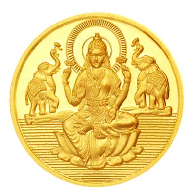 "2 Gram 22Kt Lakshmi Gold Coin - SJPGC02-24 - Click here to View more details about this Product